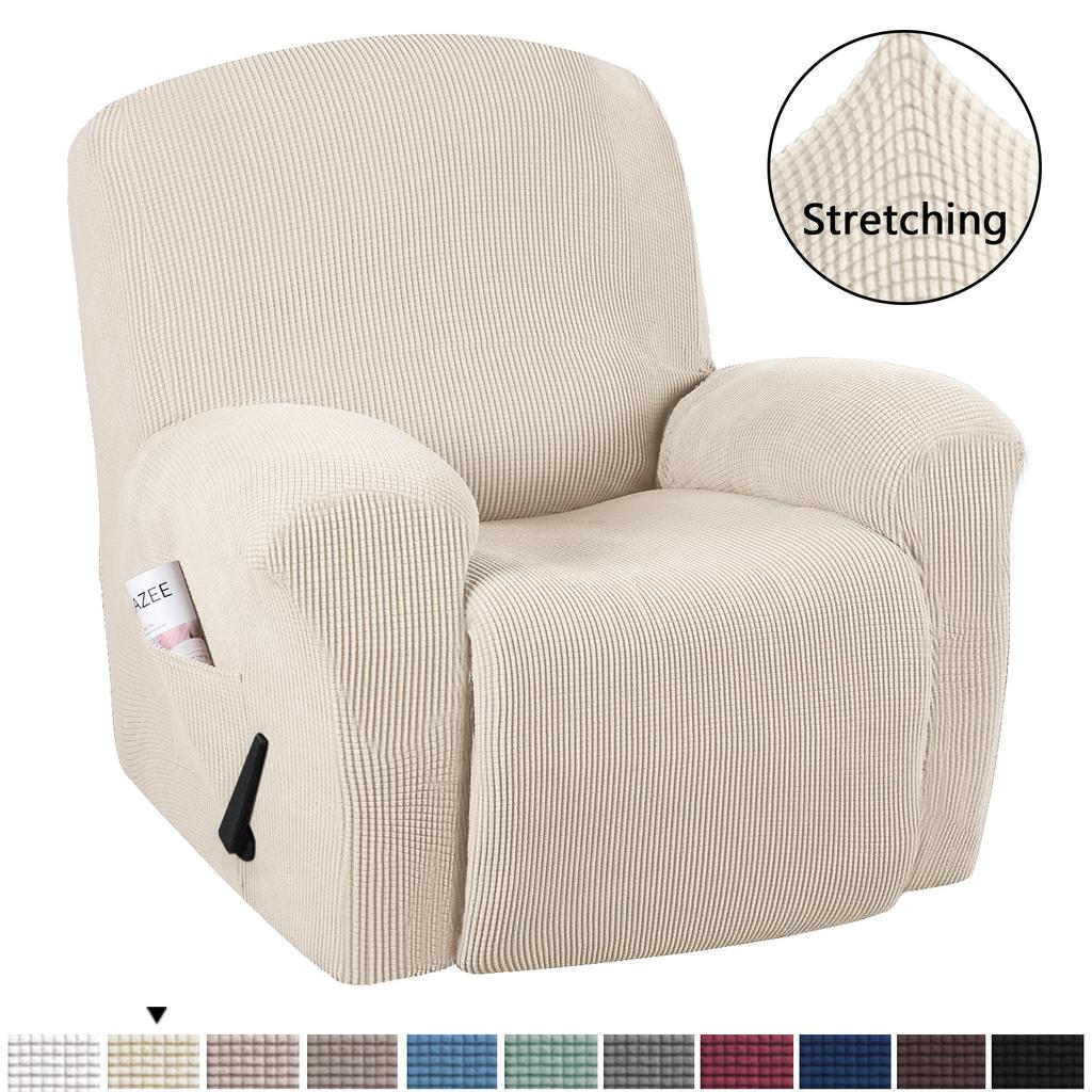 European Style Recliner Stretch Sofa Cover Charcoal Thickened Fleece Recliner Protection Pad Non-slip Furniture Cover