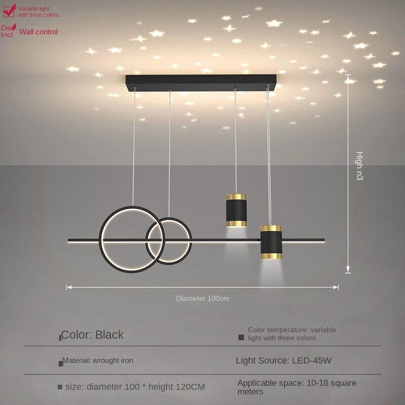 Звездная проекция Ресторанная лампа Современный минималистичный свет Роскошная чистая красная барная люстра Ресторанные лампы