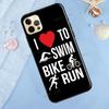 Swim Bike Run Triathlon Case For iPhone 13 Pro Max 12 Mini X XR XS Max SE 2020 8 7 Plus 11 Pro Max Phone Cover