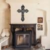 Metal Decorative Cross (15" X 10") - Christian Religious Crucifix, Wall Sticker, Hanging Wall Art, and Elegant Artwork for Décor