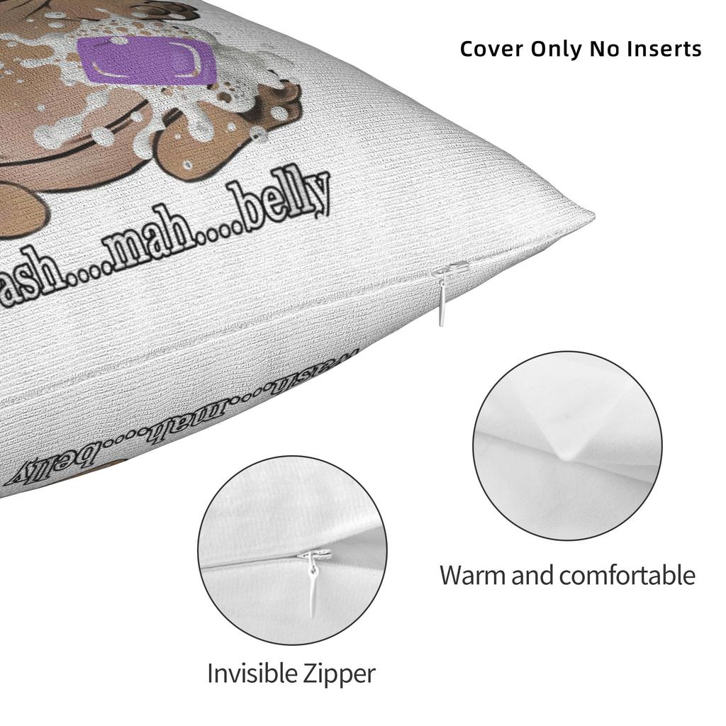 Printed I Am Pibble Wash My Belly Pibble Meme Pillowcase Polyester Cushion Cover Funny Dog Brainrot Throw Pillow Case Cover Home