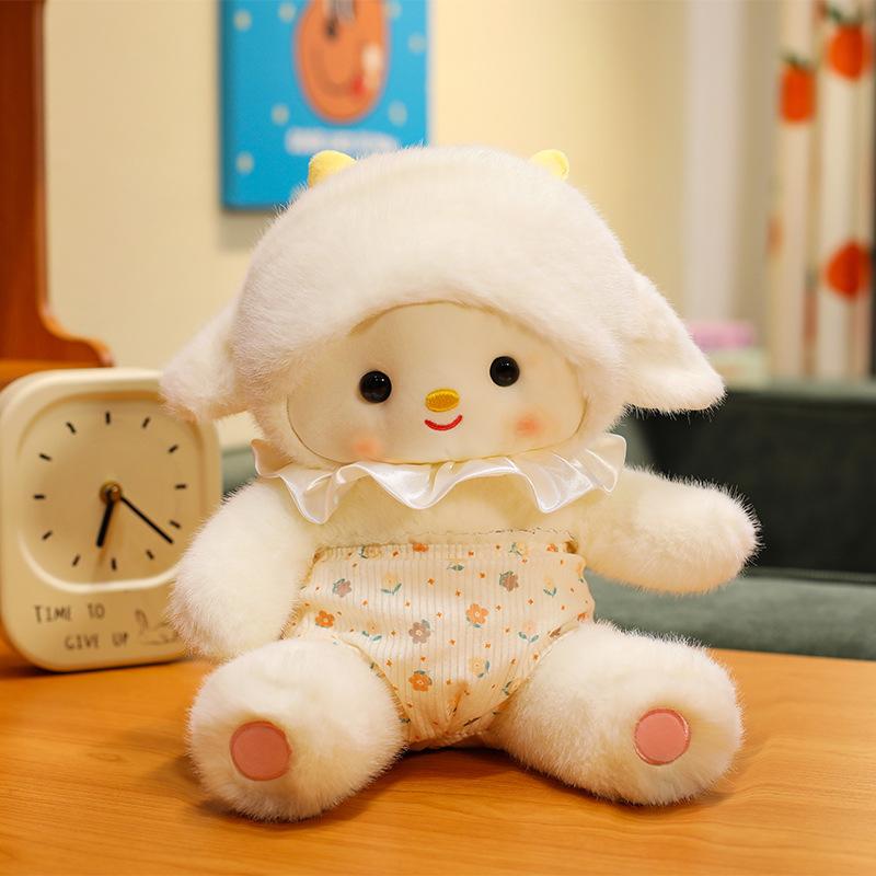 Flower Clothes Lamb Doll Cloud Sheep Healing Plush Toy Children Sleep with Doll Doll Send Girl Throw Pillow