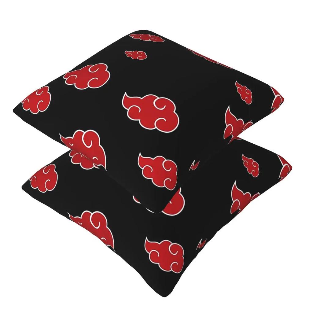 Black And Red Cloud 2 Pcs Square Pillowcase Pillow Cover Cushion Zip Decorative Comfort Throw Pillow For Home Car
