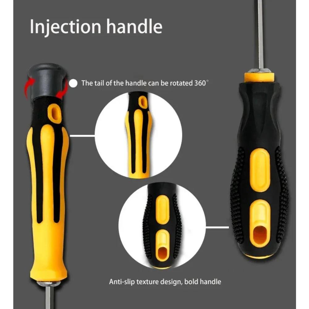6 in 1 Manipulation Proof Safety Magnetic Screwdriver Set, Flat Hand Tool with Hexagonal Torx Screwdriver Head
