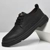 Fashion Fashionable Lace Up Men's Perforated Outdoor Comfortable Leather Shoes Summer Brand New Cowhide Breathable Casual Leather Shoes