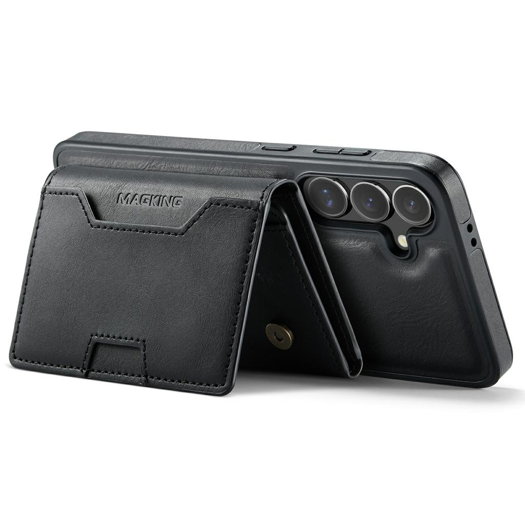 MAGKING K4 Series For Samsung Galaxy S24 FE Magnetic Case Detachable Wallet PU TPU PC Phone Cover