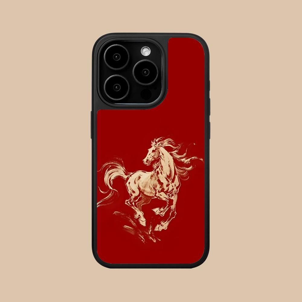 Чехол для мобильного телефона Год Золотой Лошади для iPhone 17 16 15 14 13 12 11 Air Pro Max Plus Матовая поверхность Цветная крышка Красивый чехол