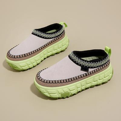 Модные женские тапочки Baotou, зимние, новые, с круглой головкой, замшевые, подходящего цвета, с толстой подошвой, противоскользящие, износостойкие, из хлопка