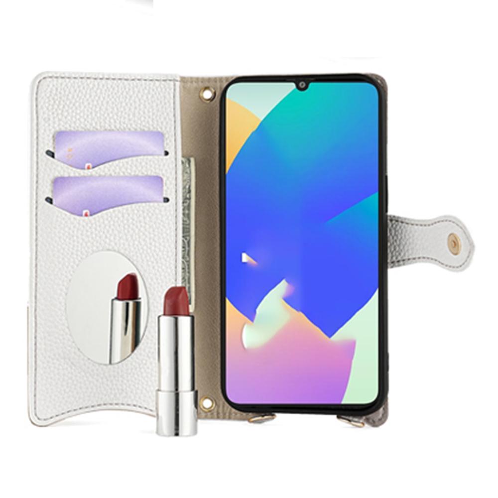 For Samsung Galaxy F06 5G Leather Case Wallet Stand Cover Irregular Tail Style with Chain Strap