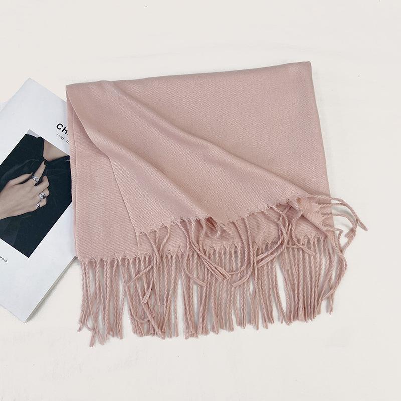 Autumn and Winter New Solid Color Scarf Imitation Cashmere Scarf Women's Warm Shawl Scarf
