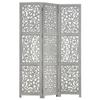 VidaXL Room Divider 3 Panels Grey 120x165 Cm Mango Wood