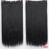 Long Straight Clip In One Piece Synthetic High Temperature Synthetic 5 Clips Hair Pieces