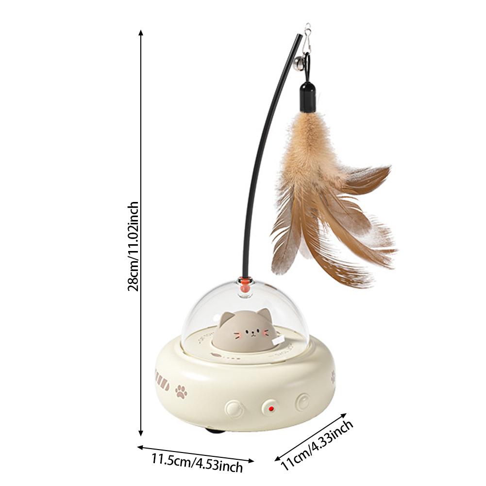 Электрическая интерактивная игрушка для кошек, игрушки для домашних животных с перьями, палочка-дразнилка для кошек, перезаряжаемые электрические сенсорные игрушки для домашних животных для обучения преследованию