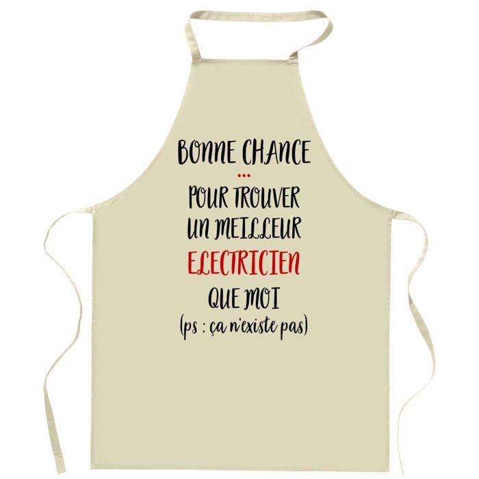 Planetee Tablier de cuisine Électricien Ca n'existe pas | Cadeau Original Humour pour Cuisinier et Cuisinière Vêtement Blouse