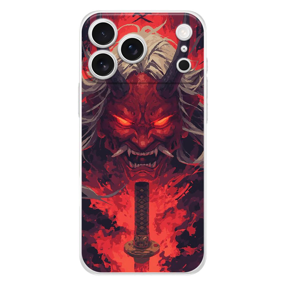 Мягкий чехол для телефона для iPhone 17 Air 16E 16 11 15 14 Pro MAX 12 13 7 8 Plus SE Пасхальный чехол Защита Япония Лицо призрака Самурай