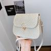 Weaving Fashion 2025 Spring New Versatile Ins Shoulder Messenger Bag Lock Foreign Style Small Square Bag