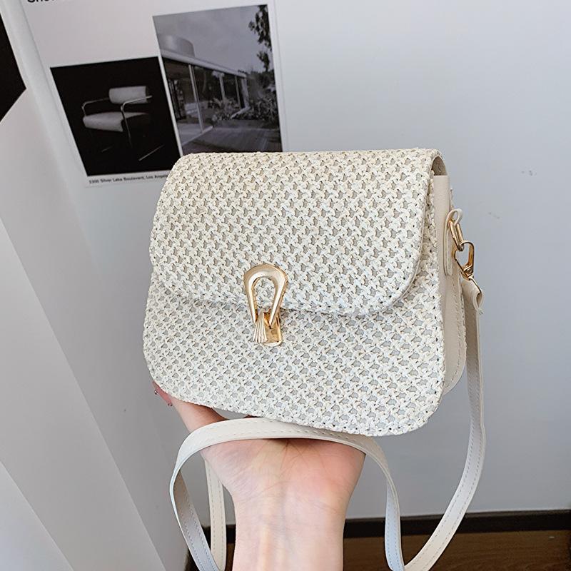 Плетеные женские сумки Модные весенние и летние сумки-мессенджеры Женские соломенные плетеные сумки Простые иностранного стиля Маленькие квадратные сумки