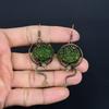 Moldavite 999 Copper Wire Wrapped Earrings, Handmade Gemstone Jewelry Earrings For Memorial Day