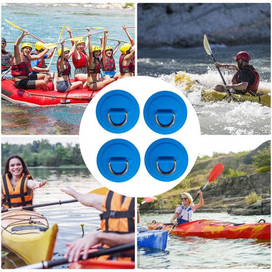 4 шт. D-образное кольцо для надувной лодки, каяка, SUP, круглое D-образное кольцо, пряжка из нержавеющей стали, нашивка из ПВХ, байдарка, аксессуар для рафтинга на каноэ