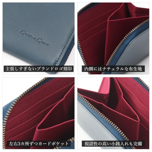[GROOVE GEAR] Tochigi Leather Mini Wallet, Made in Japan, Men's, L-shaped Zipper, Slim, ggs-1040, Khaki