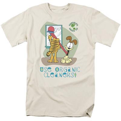 Garfield Organic Cleaners T Shirt Mens Licensed Odie Jim Davis Comic Tee Cream