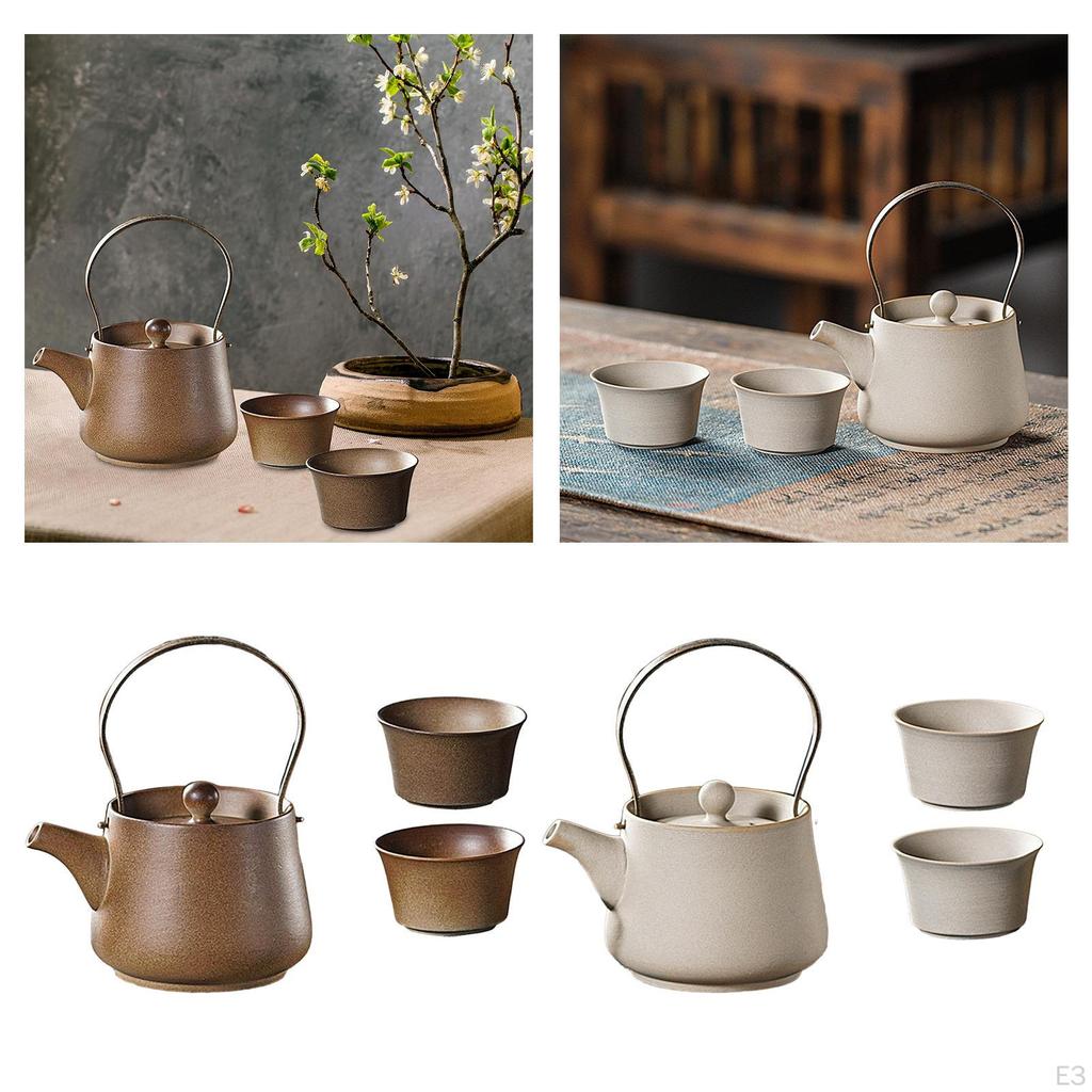 Керамический чайник с крышкой, заварник для чая, 200 мл, 2 чашки, чайники для влюбленных, подарок для дома, кемпинга