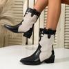 Fashion 2024 Fashion Ladies Shoes Slip-on Women's Boots Hot Sale Color Matching Modern Boots Women New Plus Size Mid-Calf Boots Zapatos