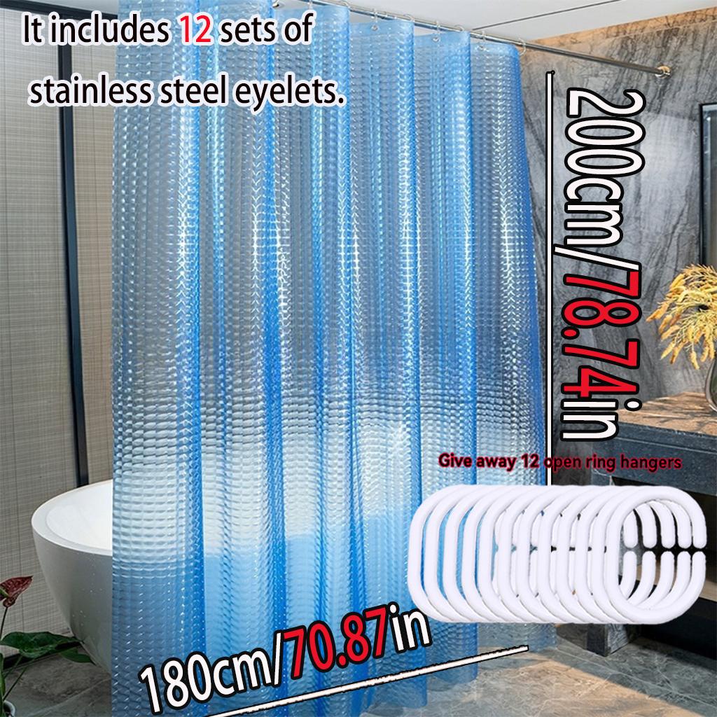 The 3D Blue, Clear And High-End Bathroom Partition Curtain Is Easy To Clean. The Dreamy Ocean Color Is Highly Recommended