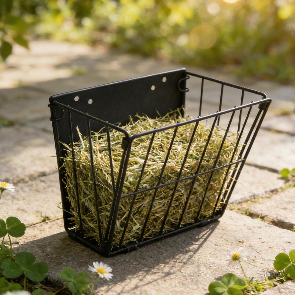 Rabbit Hay Feeder Metal Rabbit Hay Rack Foldable Feed Storage With Hook Metal Frame Hay Feeder for Pet Hutch Wall Feeding