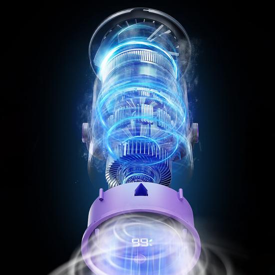 Настольный вентилятор с цифровым дисплеем, 100 скоростей, сильный воздушный поток, низкий уровень шума, 360-градусное вращение