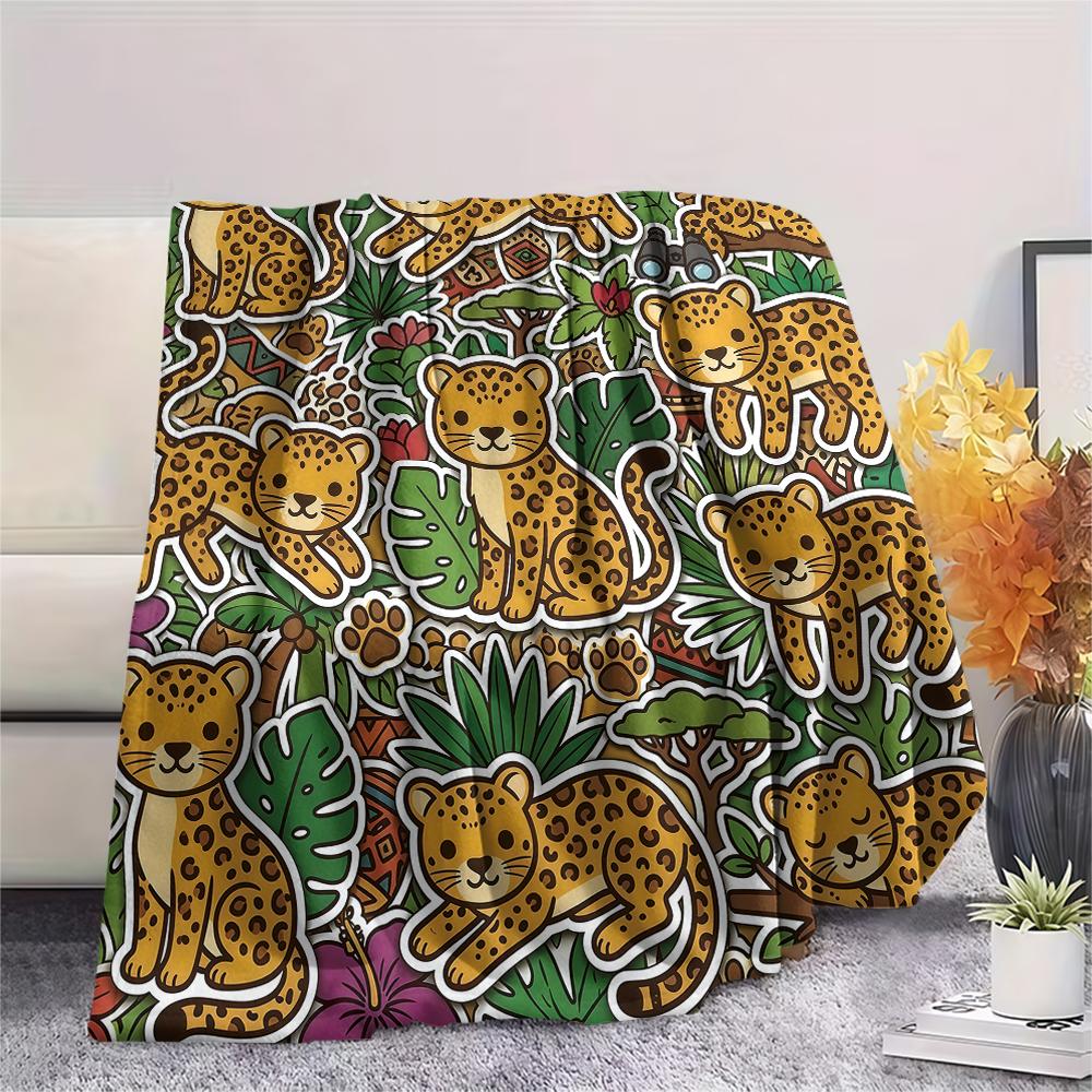 Cute animal panda dolphin Print Flannel Blanket High quality Comfortable for All Seasons Home Decor Warmth and Comfort Perfect for Christmas Gifts