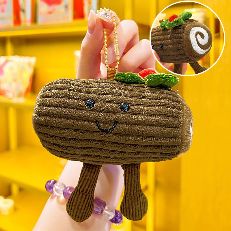 Creative and Cute Brioche Bread and Cheese Plush Keychain Bag Pendant Afternoon Tea Key Chain for Friends