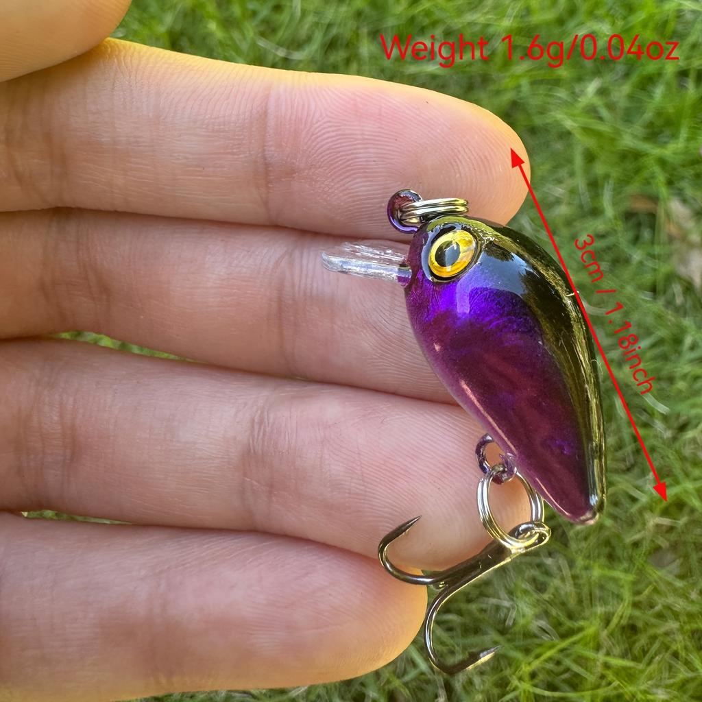 Рыболовные приманки Crankbait, жесткие приманки для окуня, поверхностные приманки для панфиша/краппи, крючки, искусственные приманки, 8 предметов, мини-рыболовные снасти