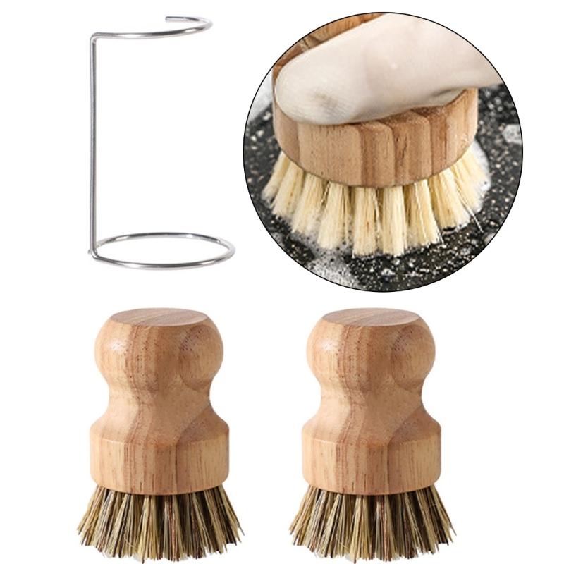 User Friendly Wood Cleaning Brushes Dish Scrubber for Dishes and Vegetables with Durability Coconut Fiber Bristles