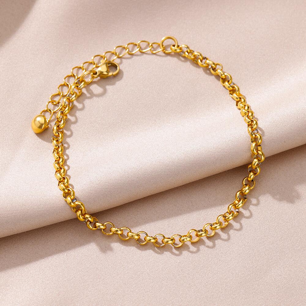 Женские браслеты на ногу из нержавеющей стали золотого цвета, цепочка, летние пляжные аксессуары, браслеты для ног, модный циркон