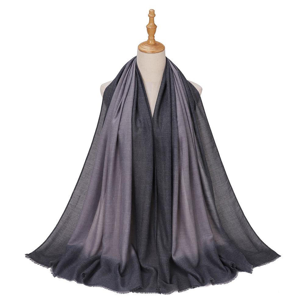 Muslim Tie-Dye Cotton Rayon Modal Hijab Long Scarf Islam Hijabs for Women's Turbans Soft Lightweight Head Wrap Scarf