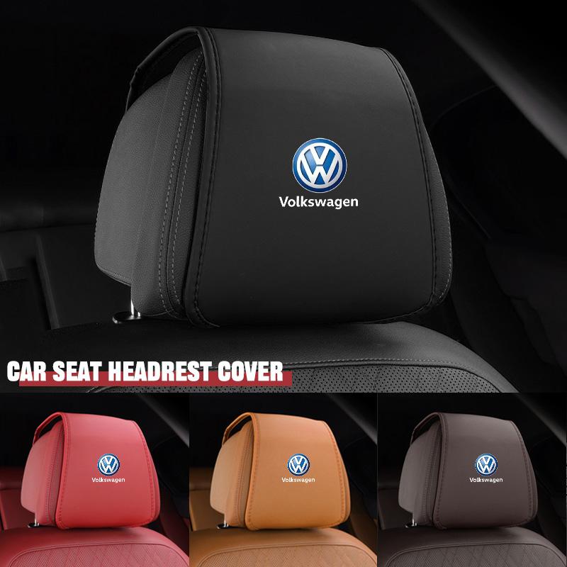 Leather Car Seat Headrest Protective Cover Accessories For Volkswagen VW Polo Golf Tiguan Passat Touareg Magotan ID.3 Touran GTI zw9