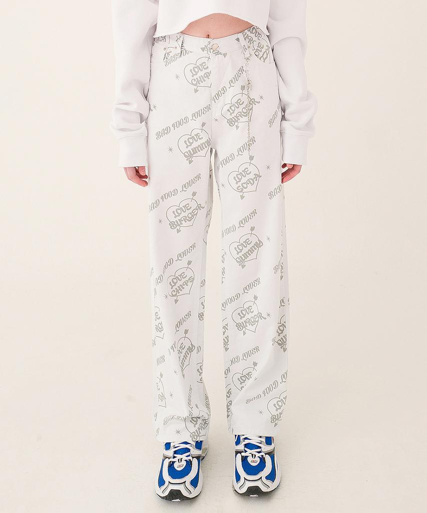 MAINBOOTH Love Jf Denim Pants(White)