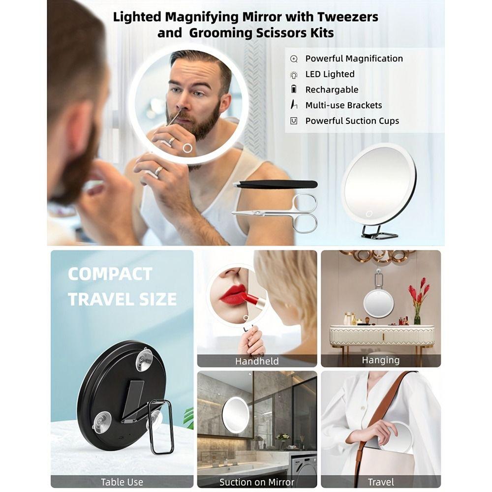 360° Adjustable Stand LED Makeup Mirror High-Definition Portable Cosmetic Mirrors Home
