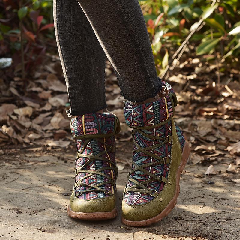 2024 Autumn Winter New Women's Ladies Retro Bohemian Style Ankle Zip Short Boots Booties Casual Shoes Women Boots Shoes Uio9