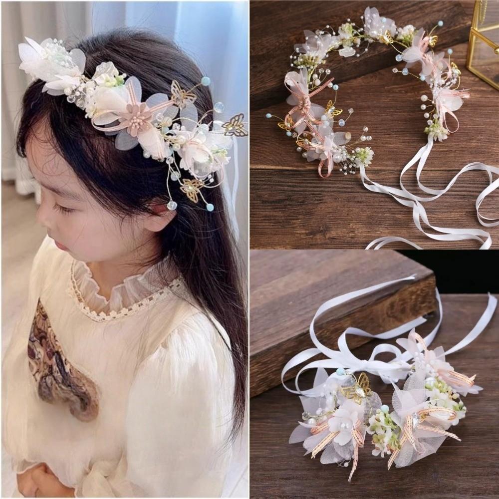 Korean Style Wreath Headband Tiara Garland Wristband Elegant Flower Crown Hairband  Photo Props