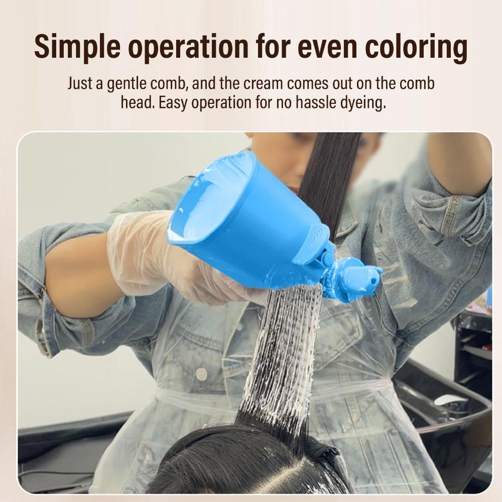 Ergonomic Handle Hair Dye Cream Applicator Roller Comb Hair Dye Applicator Brush Home Use