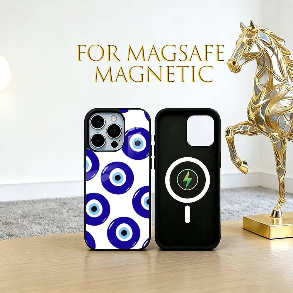 Чехол для телефона в форме зрачка для iPhone 17, 16, 15, 14, 13, 12, 11 Plus, Pro, магнитный с Magsafe, беспроводная зарядка