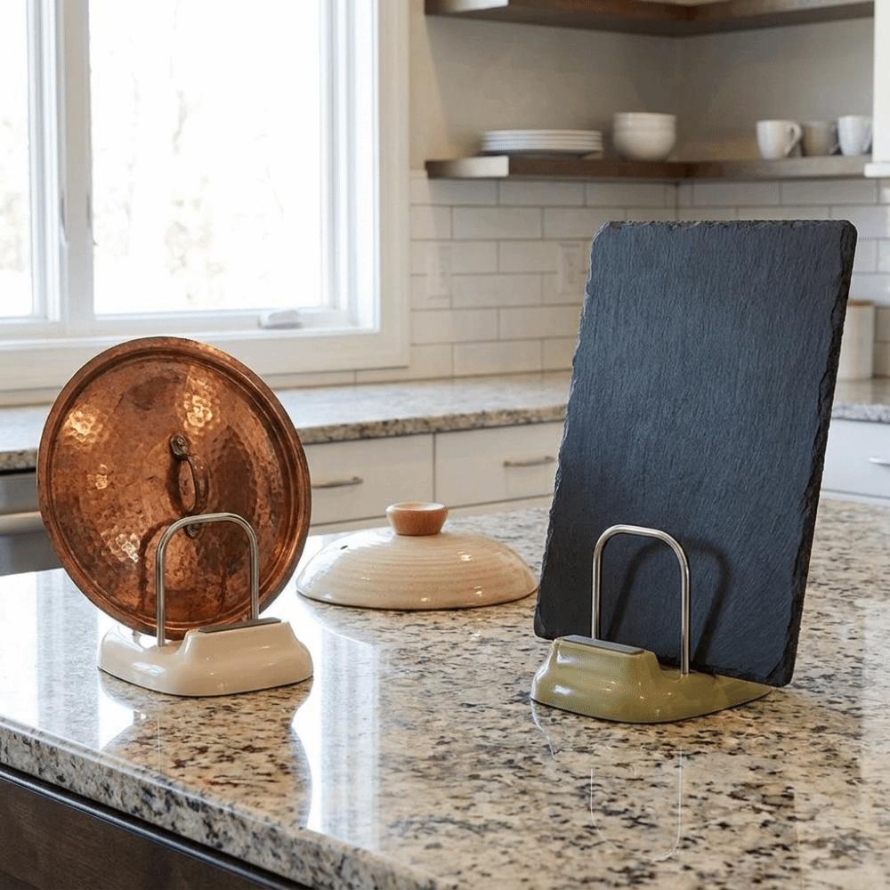 Plastic Cutting Board Holder Stable Pot Lid Stand Multi-functional Pot Cover Shelf  for Kitchen