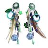 [Q5792] - Silver Green 'Lilipoupettes' Designer Clips - 10x3 Cm