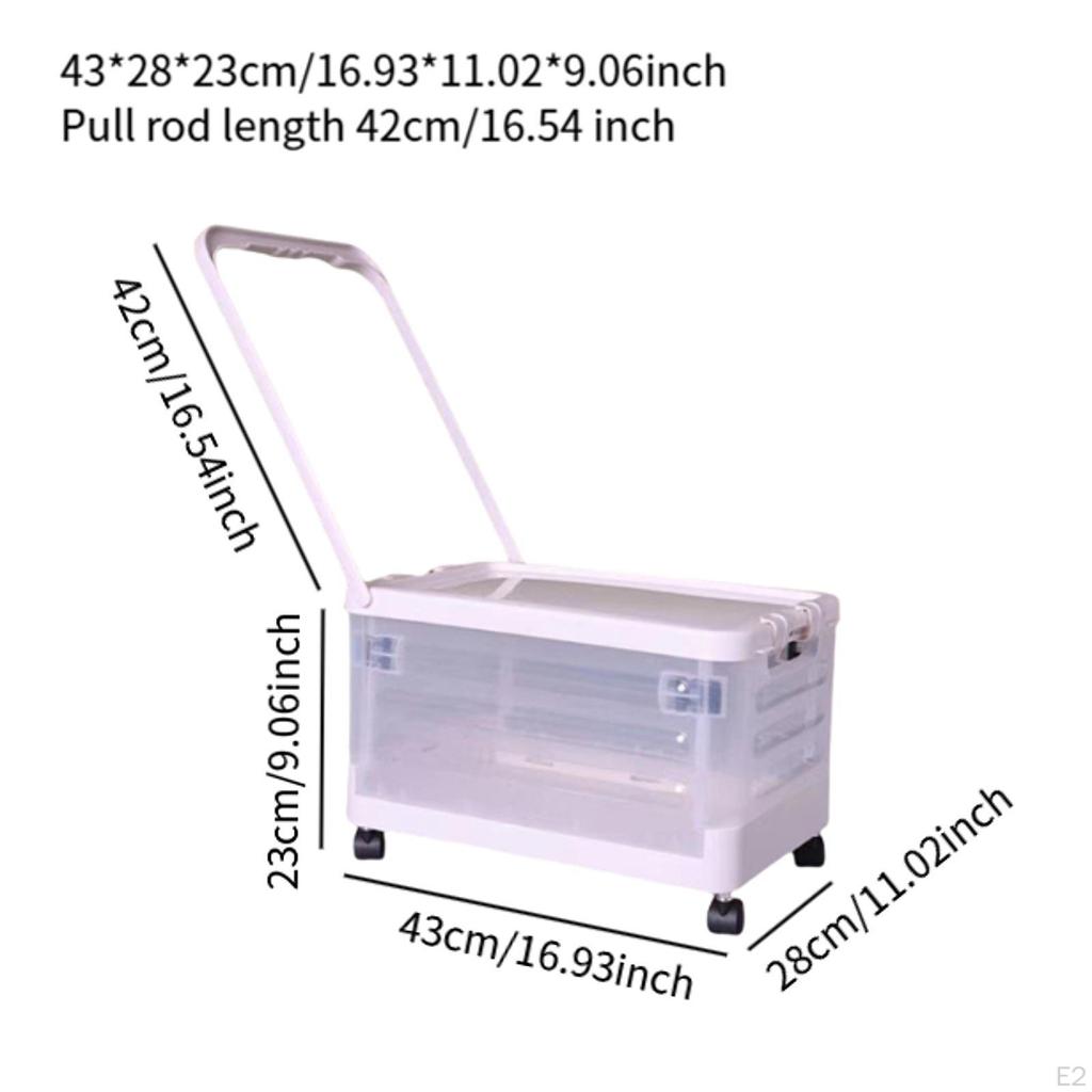 Контейнер для хранения с колесами и ручкой, ящик на колесиках, складная крышка, хозяйственная тележка, ящик для