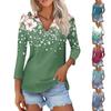 Женская летняя модная повседневная рубашка с v-образным вырезом и рукавами три четверти с принтом, топ
