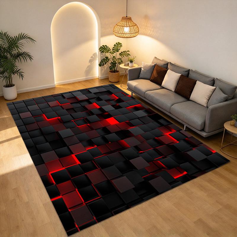 Black Cubes Living Room Nonslip Area Rug Soft Carpet For Bedroom Game Playroom Sofa Office Home Decor Doormat Christmas Gift C9261134