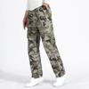 Камуфляжные хлопковые рабочие брюки, мужские рабочие брюки большого размера, мужские эластичные потертые повседневные брюки, мужские