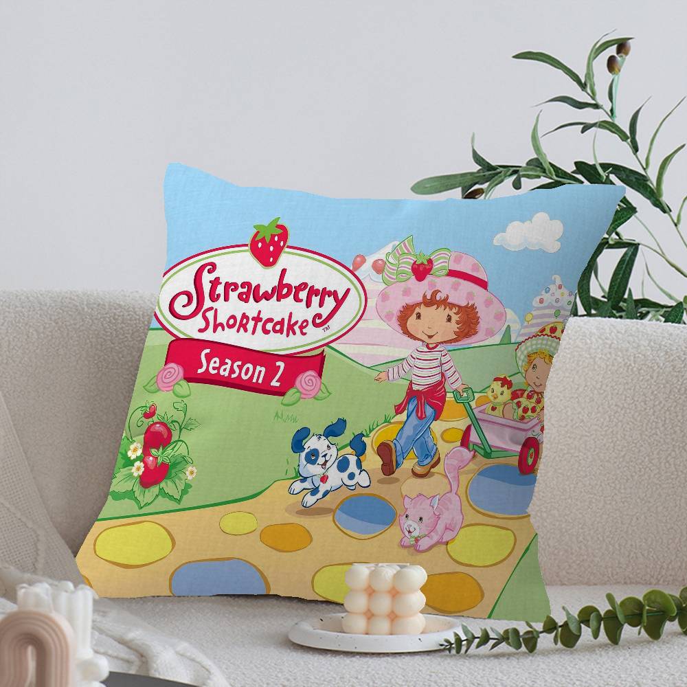 S-Strawberry Cartoon S-Shortcake Girl Pillow Gift Home Office Decoration Pillow Bedroom Sofa Car Cushion Coverpillow Case